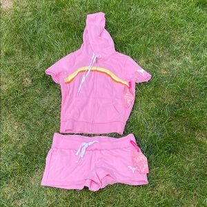 PINK Victoria's Secret Pink Athletic Shorts and Hoodie